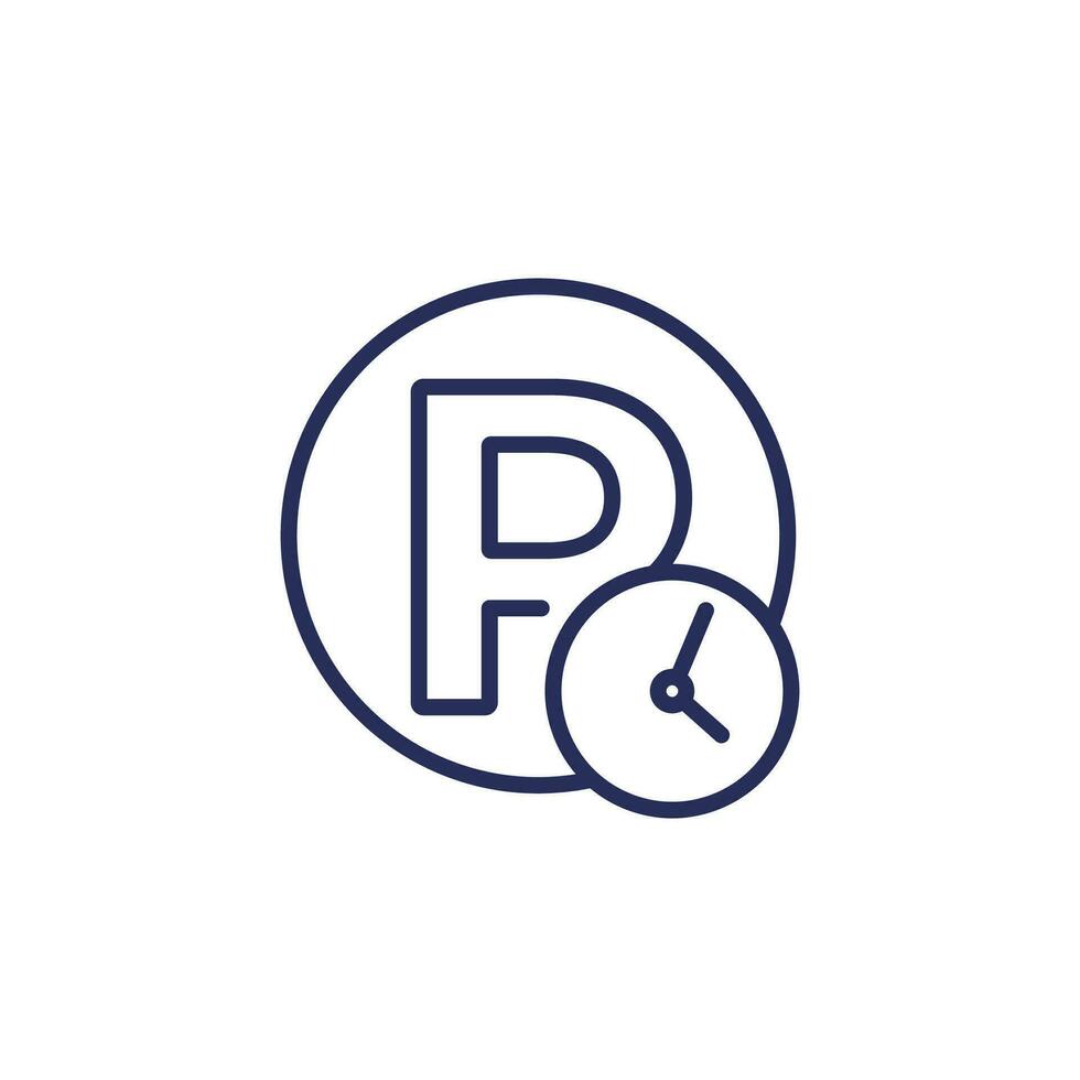 parking time line icon on white vector