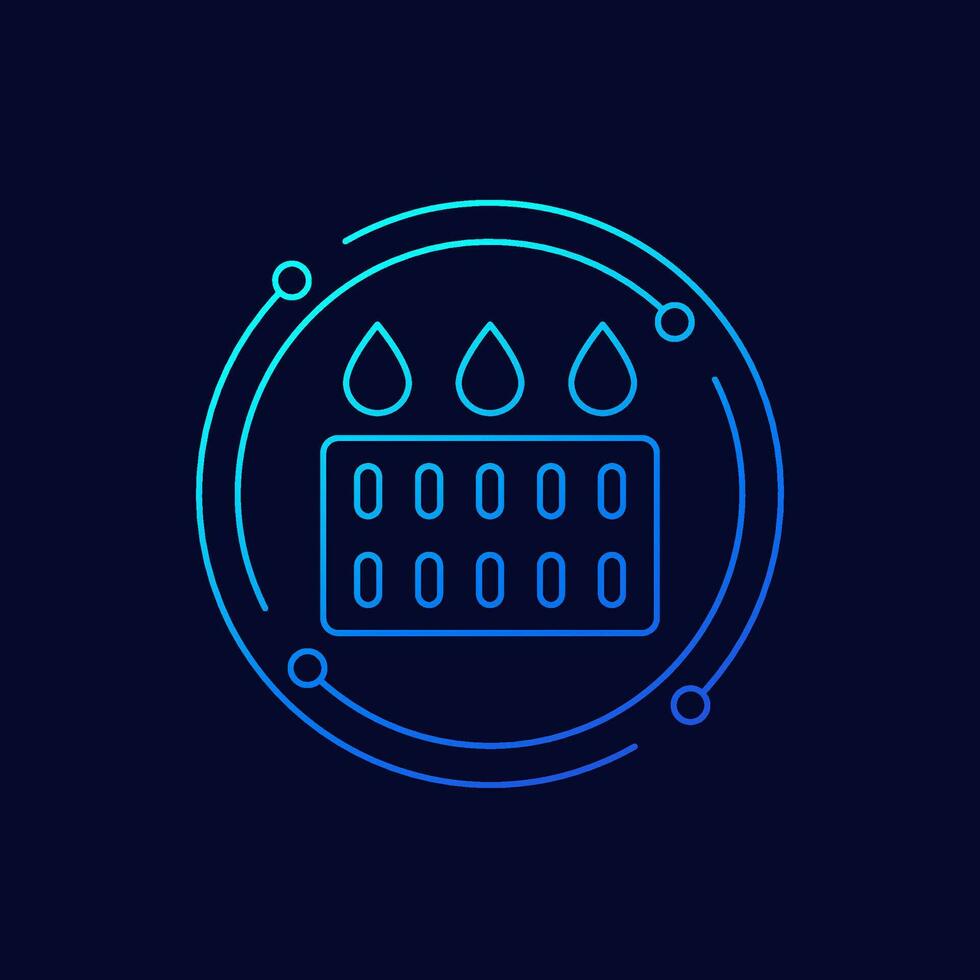 drain or drainage icon, linear design vector