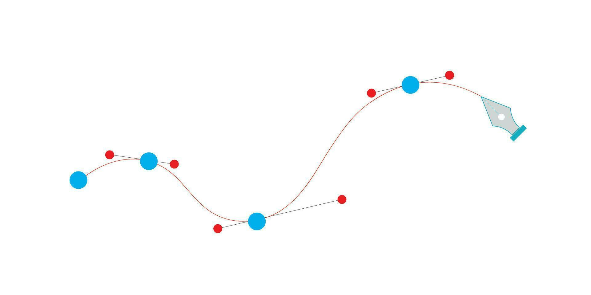 Bezier Curve With Pen Tool Vector Illustration