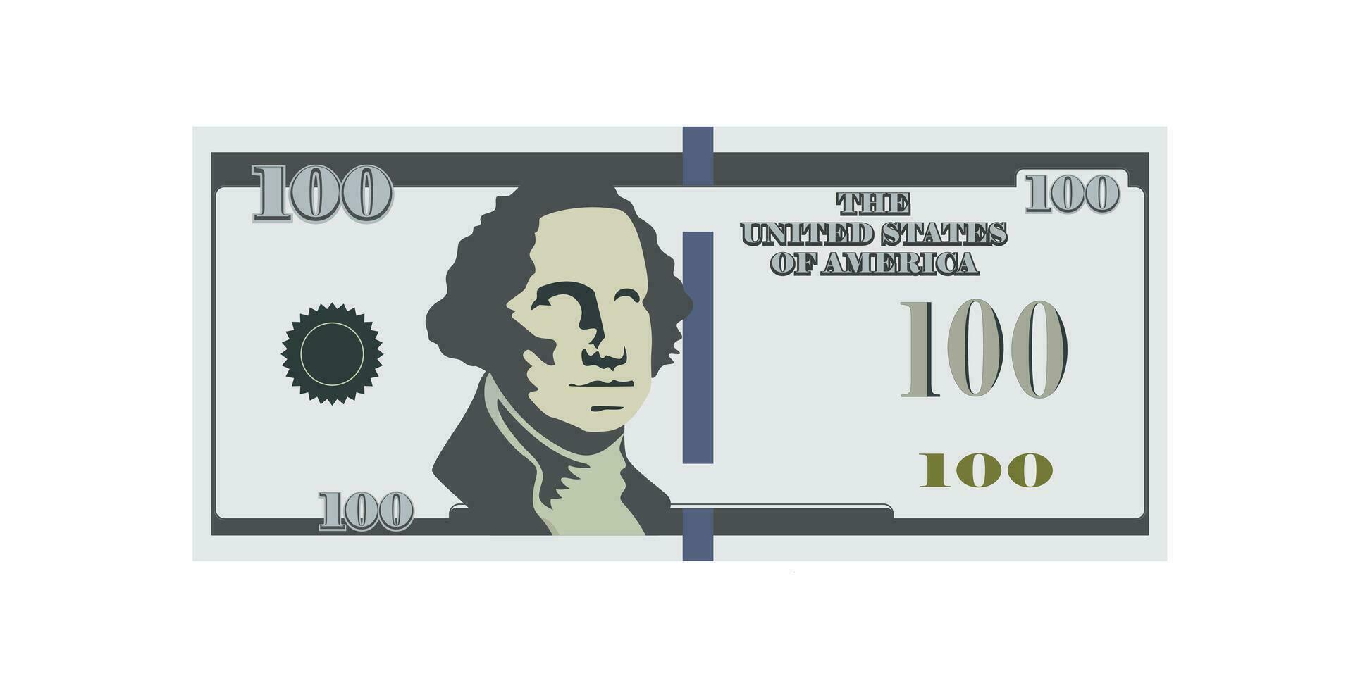 US dollar cash banknote isolated, finance and currency concept vector