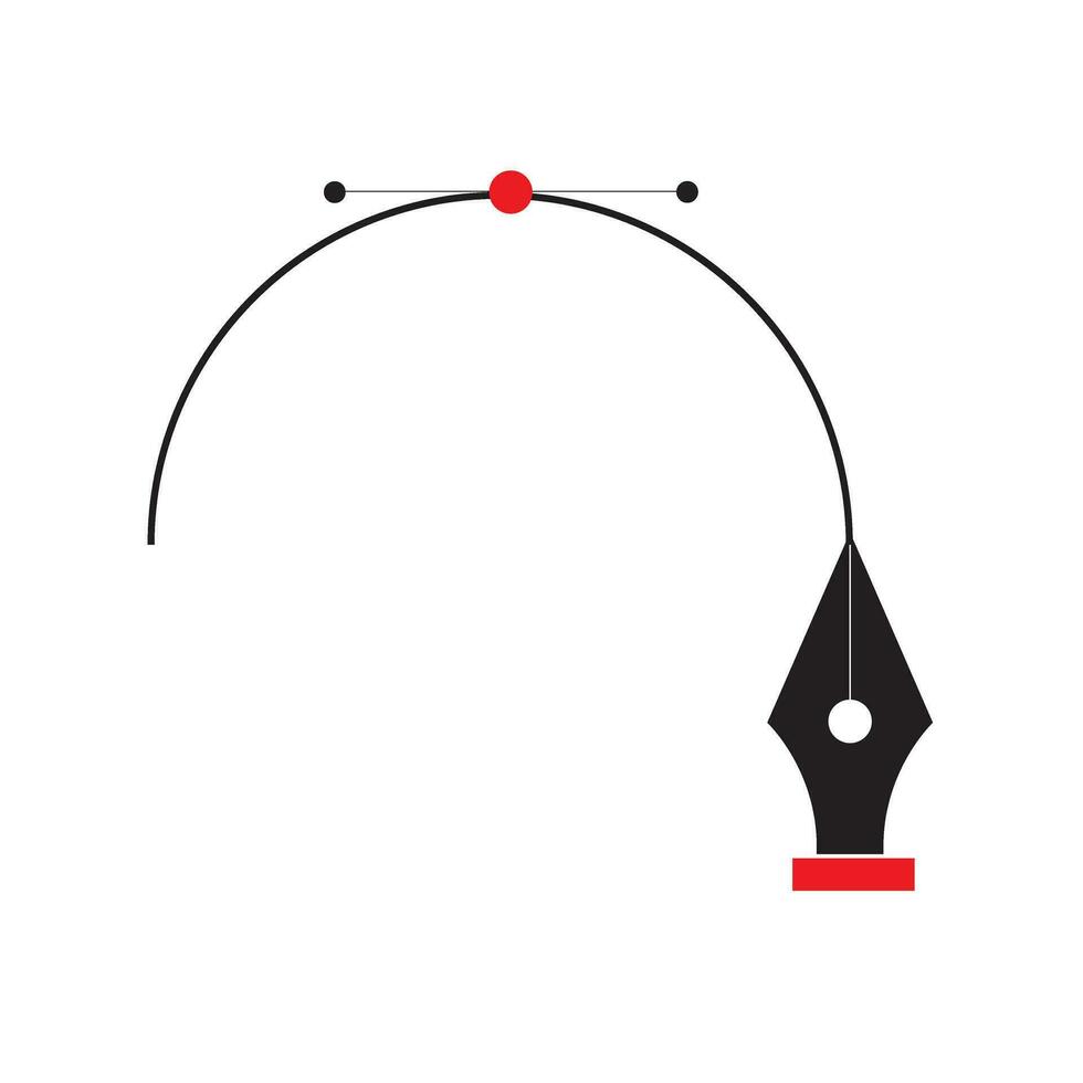 Bezier Curve With Pen Tool vector