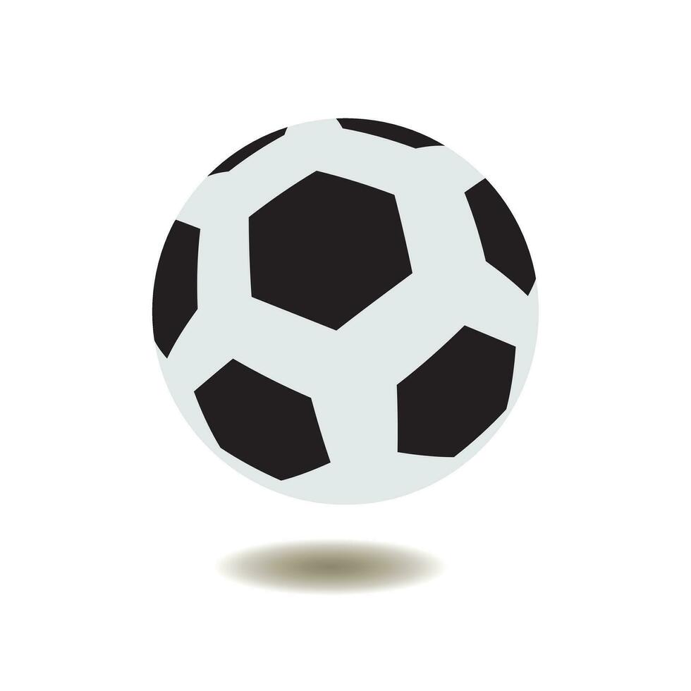 Soccer ball icon. Flat vector illustration in black on a white background. EPS 10