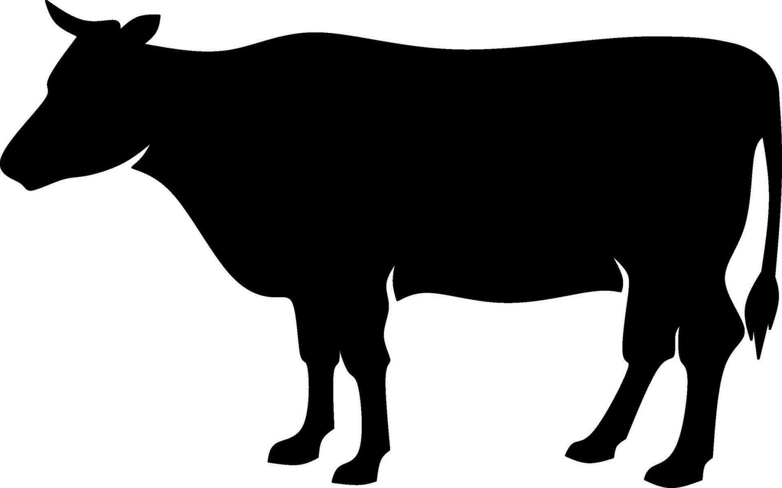 Cattle icon vector illustration. Silhouette cow icon for livestock, food, animal and eid al adha event. Graphic resource for qurban design in islam and muslim culture