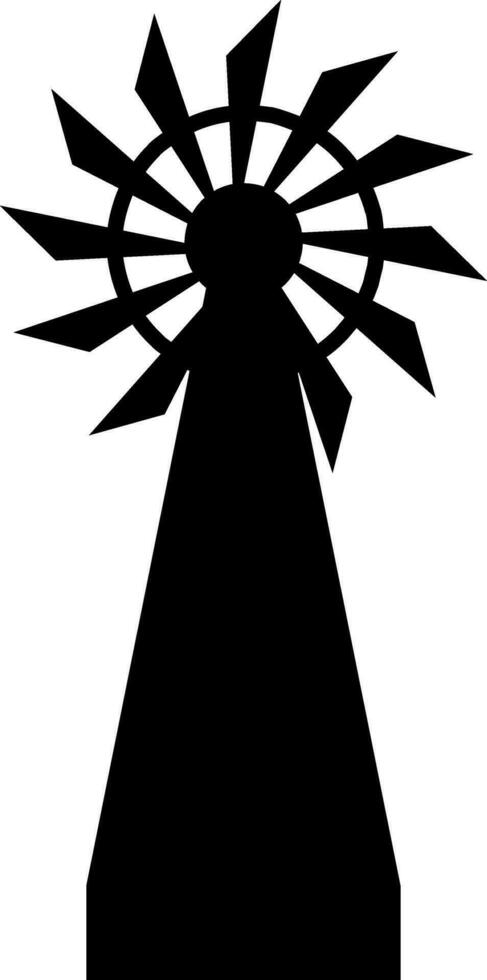 Windmill icon vector illustration. Windmill silhouette for icon, symbol and sign. Windmill tower icon for design about farm, countryside, garden, barn, village and rural