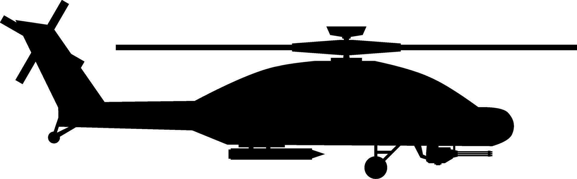 Helicopter icon vector illustration. Attack helicopter silhouette for icon, symbol or sign. Attack helicopter symbol for design about military, war, battlefield, bunker, base and aerial strike