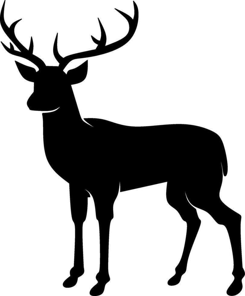 Deer icon vector illustration. Deer silhouette for icon, symbol or sign. Deer symbol for design about animal, wildlife, fauna, zoo, nature and hunt