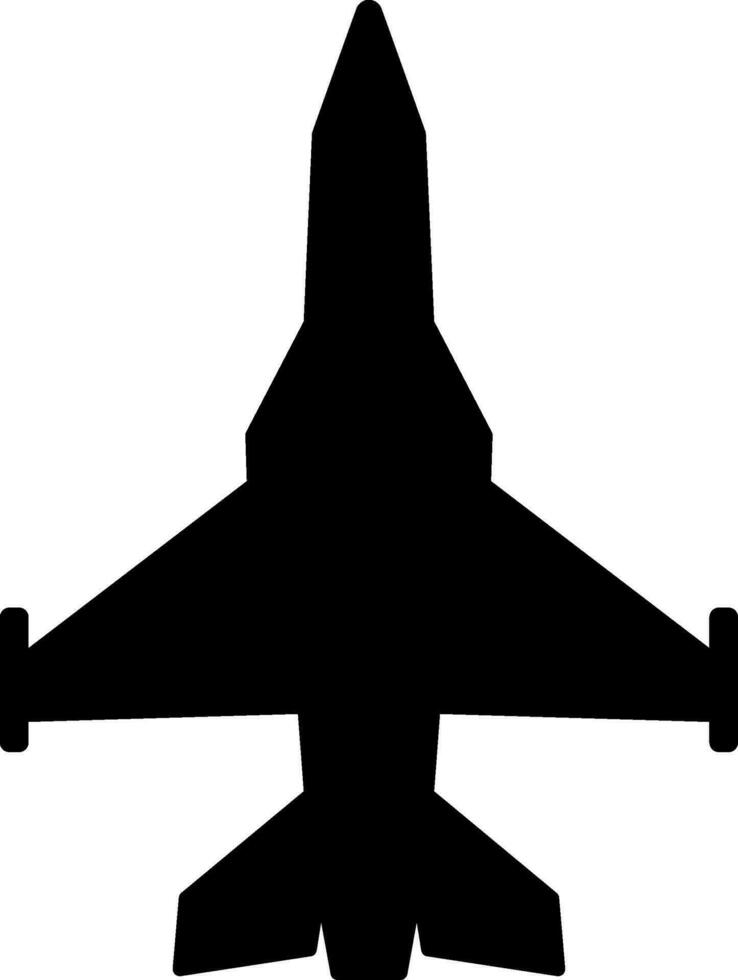 Jet icon vector illustration. Military jet silhouette for icon, symbol or sign. Fighter jet symbol for design about military, war, battlefield, plane, aerial, aircraft and air strike