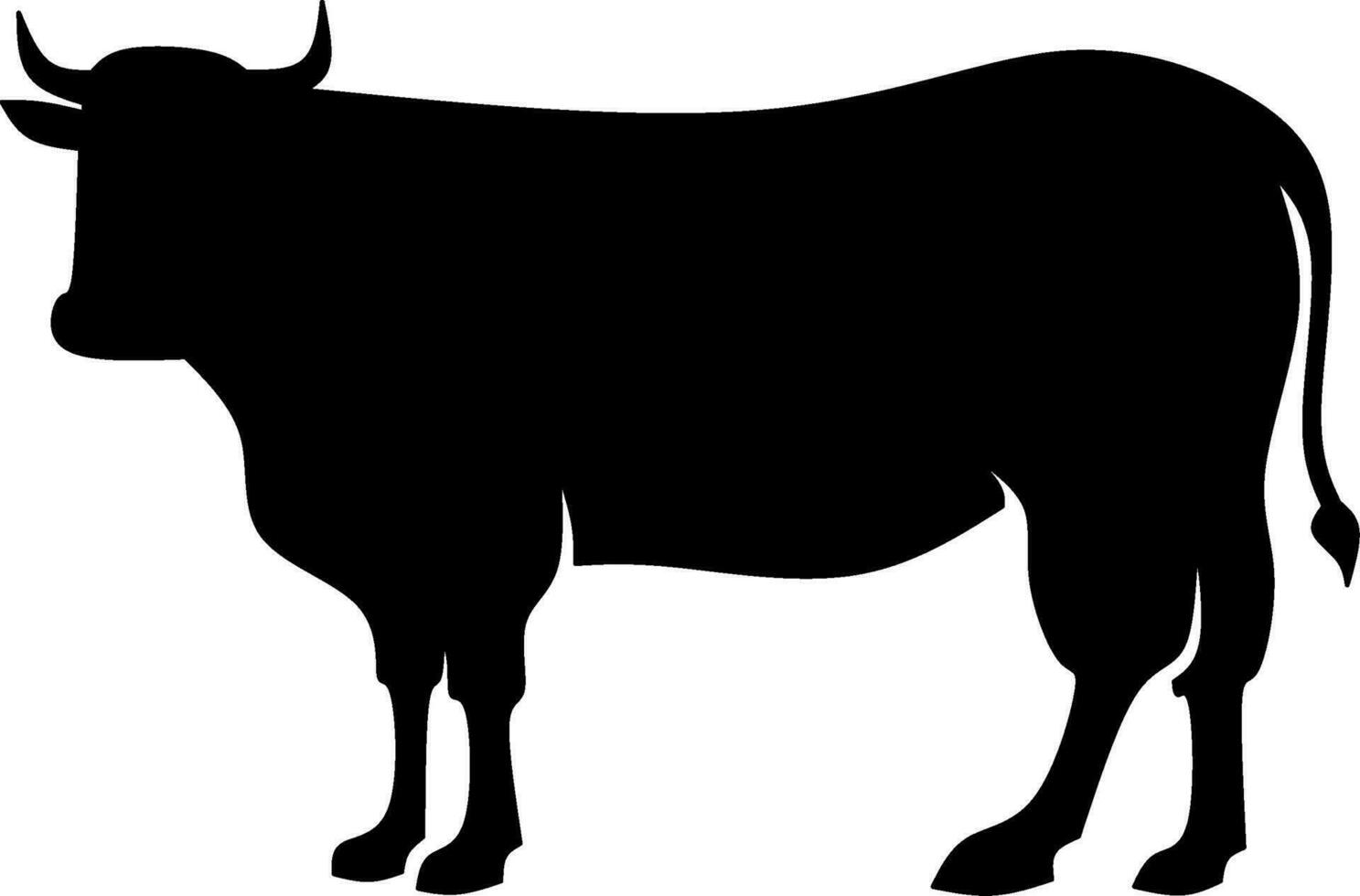 Cattle icon vector illustration. Silhouette cow icon for livestock, food, animal and eid al adha event. Graphic resource for qurban design in islam and muslim culture