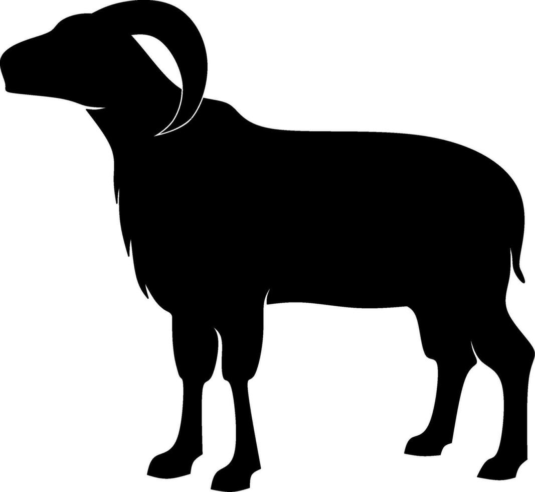 Ram icon vector illustration. Silhouette ram sheep icon for livestock, food, animal and eid al adha event. Graphic resource for qurban design in islam and muslim culture