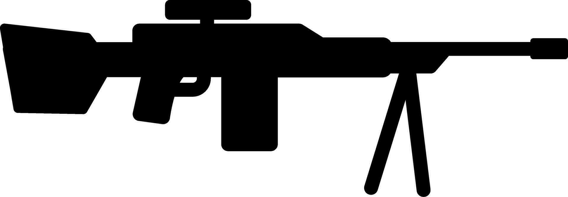 Machine gun icon vector illustration. Machine gun silhouette for icon, symbol or sign. Machine gun symbol for design about gun, weapon, armament, military, war, battlefield and army