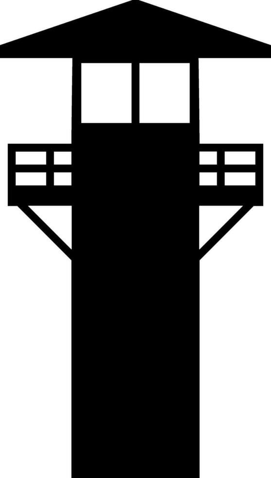 Watchtower icon vector illustration. Guard tower silhouette for icon, symbol or sign. Guard post symbol for design about security, military, safety, jail, prison and patrol