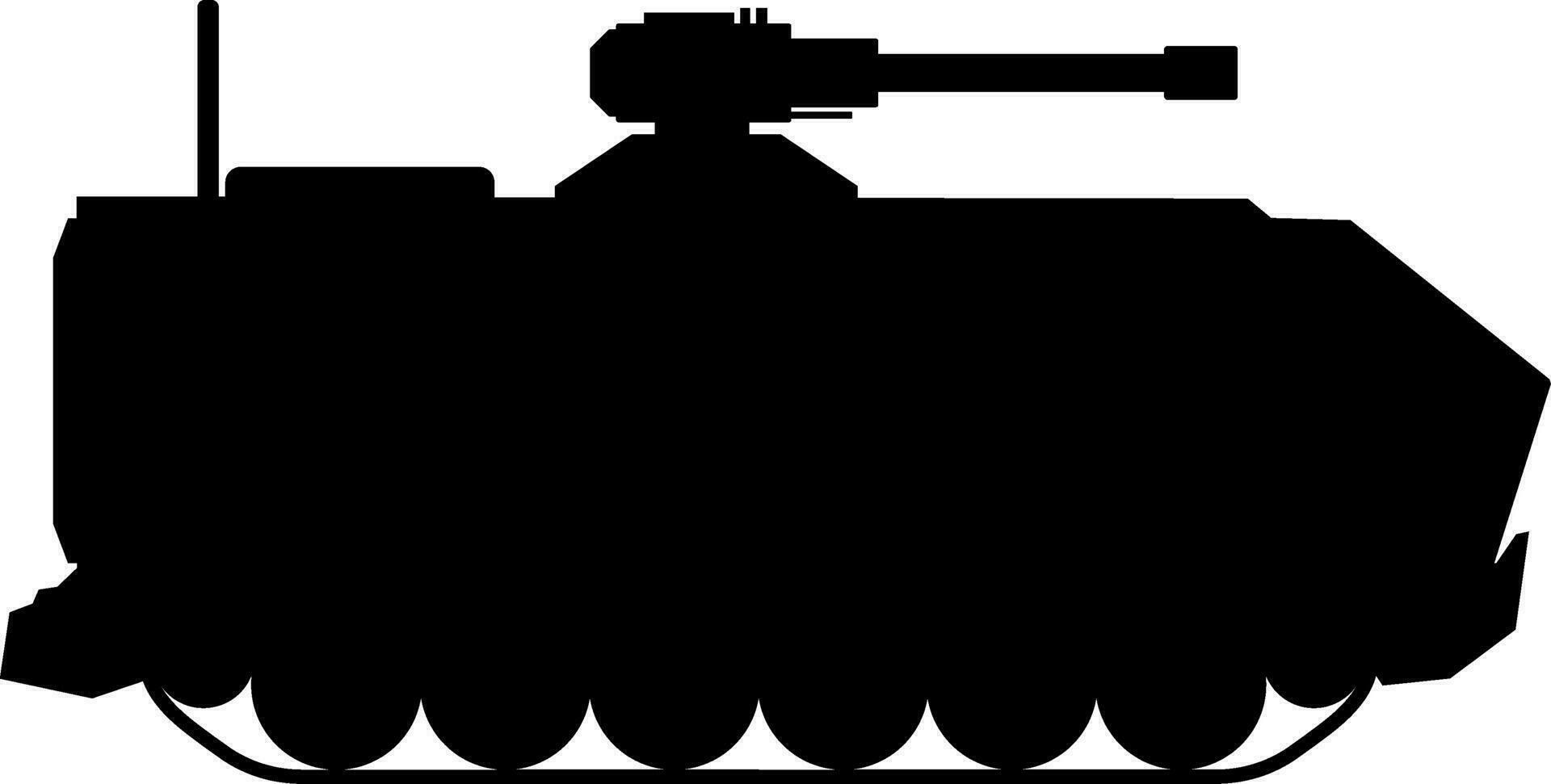 Military vehicle vector illustration. Armored personnel carrier for icon, symbol or sign. Military APC symbol for design about military, war, battlefield, conflict and armored vehicle