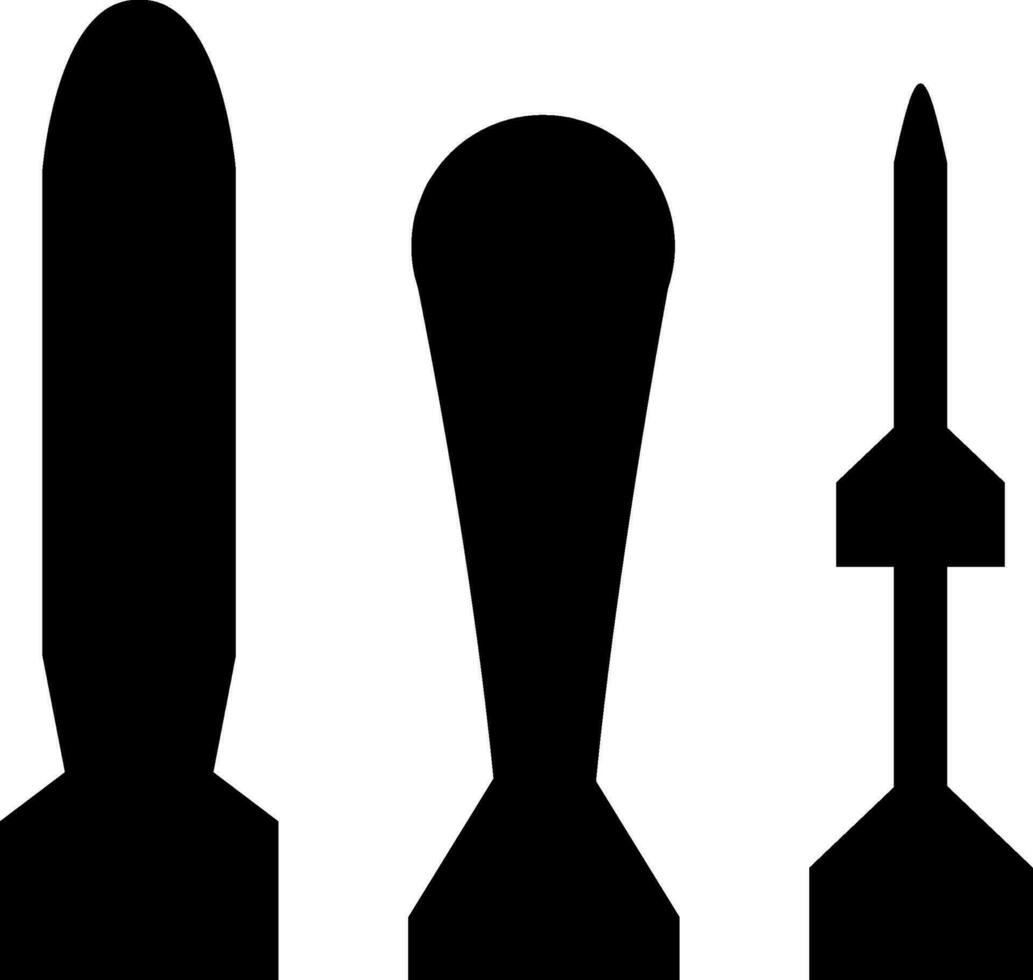 Missile icon vector illustration. Aerial bomb silhouette for icon, symbol or sign. Missile bomb symbol for design about weapon, war, battlefield, plane, jet, explosion and air strike