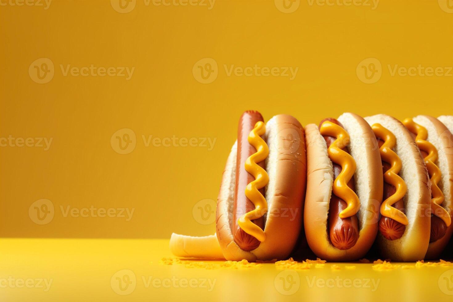 dog meat hot american food sauce fast bread background sausage vegetable. Generative AI. photo