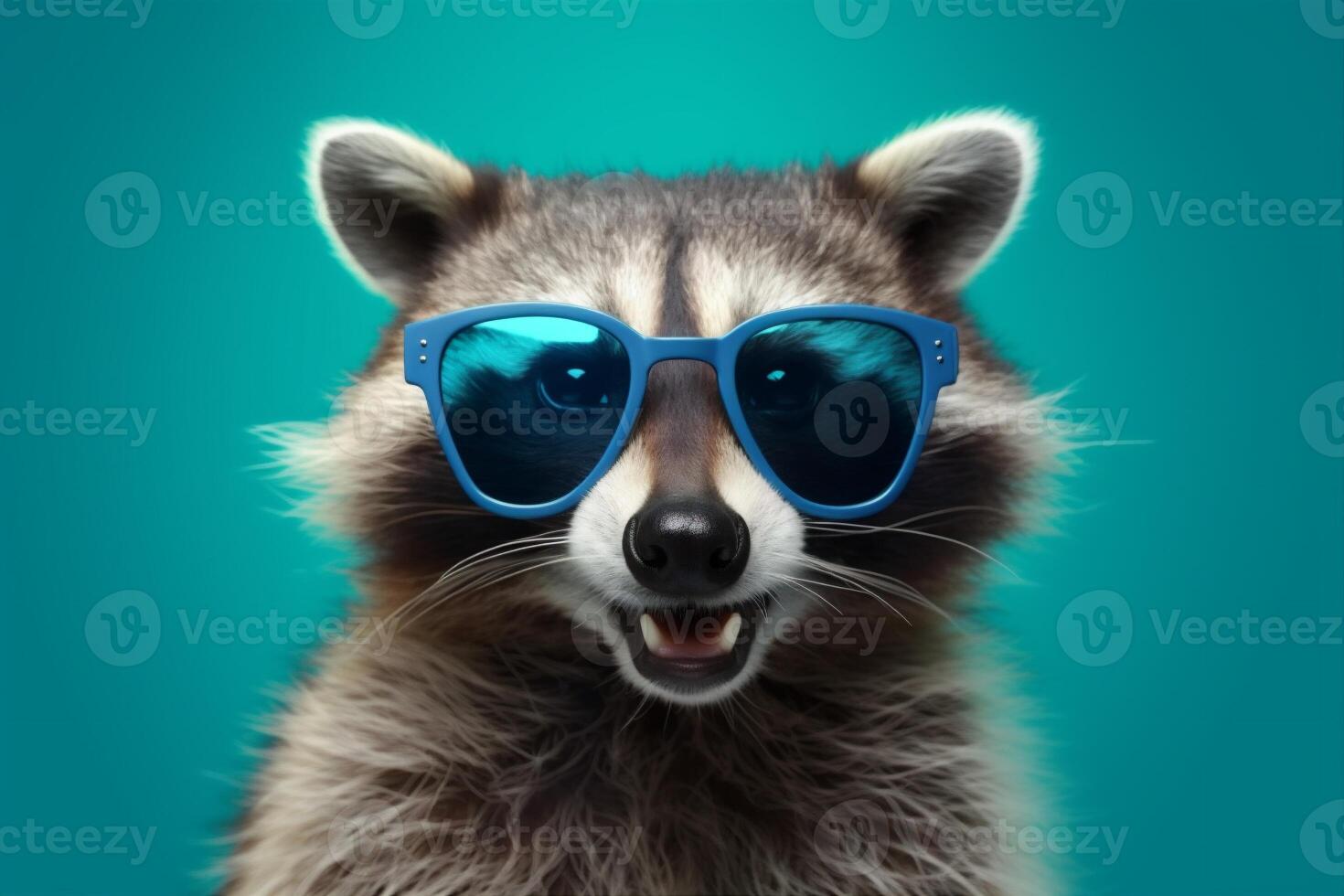 young party glasses pet entertainment raccoon animal background fun portrait music. . photo