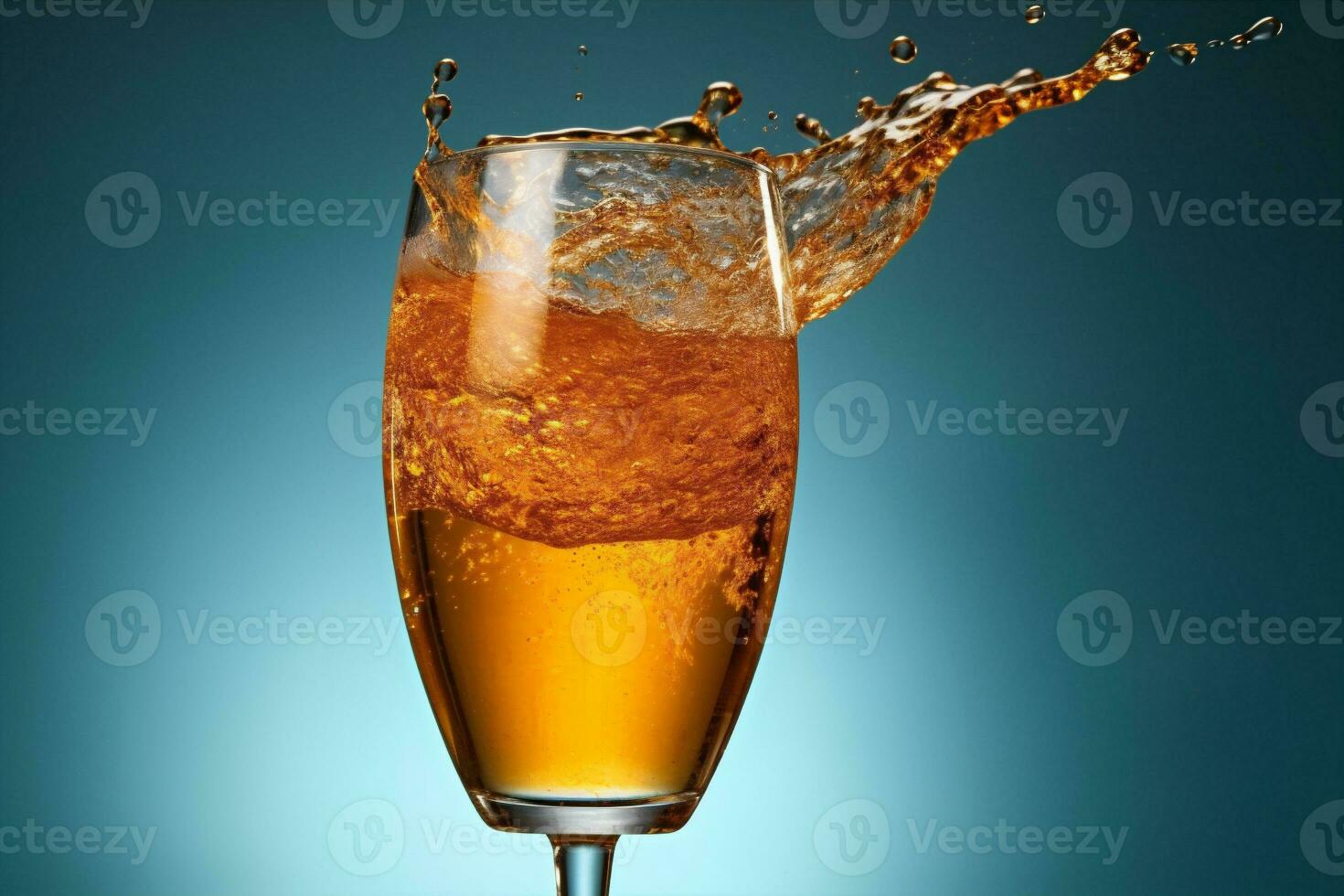 foam drink background bubble lager cold alcohol glass gradient beer splash. Generative AI. photo