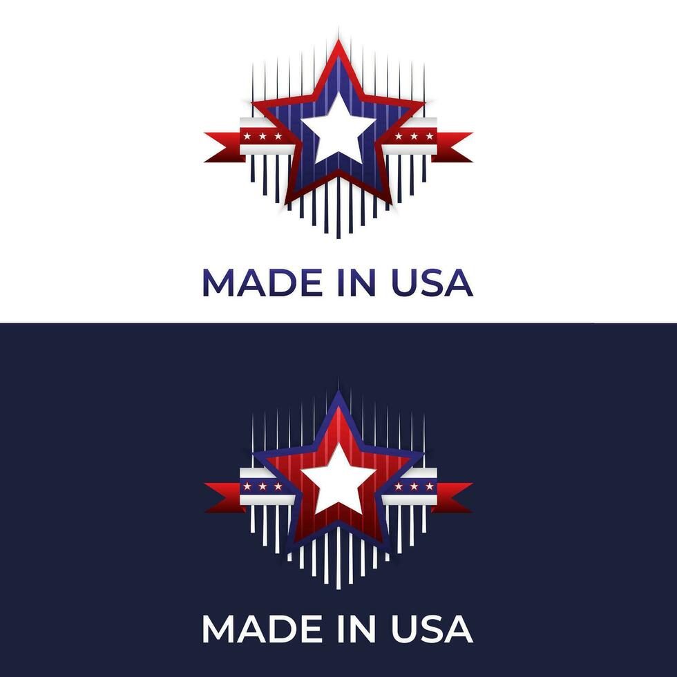 monoline proteger americano bandera logo diseño vector