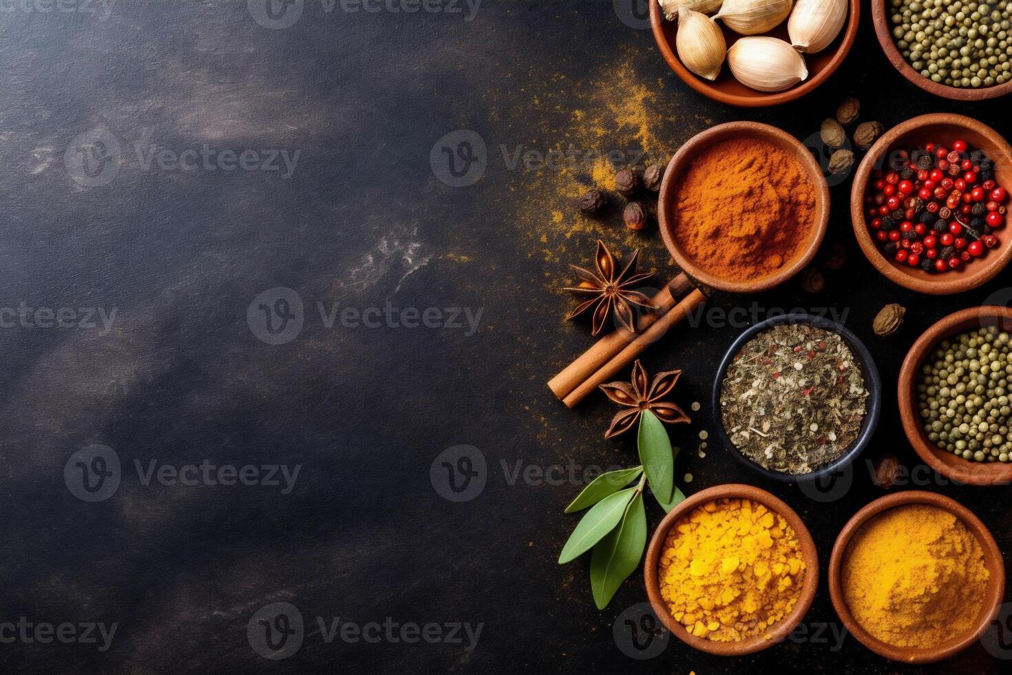 cooking turmeric background seasoning herb spice indian ingredient powder food dry. . photo