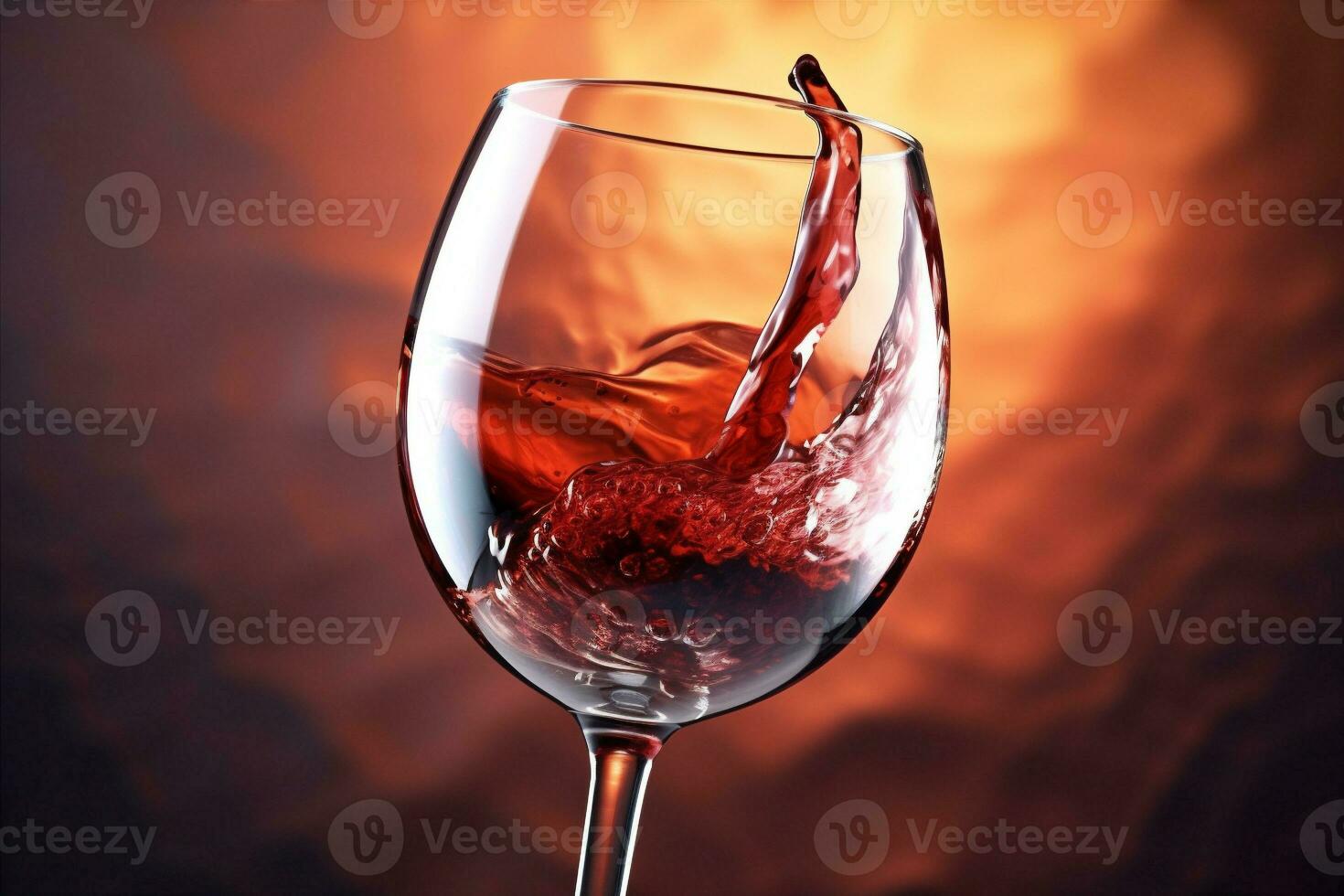 closeup liquid red drink gradient alcohol background party glass wine taste. Generative AI. photo