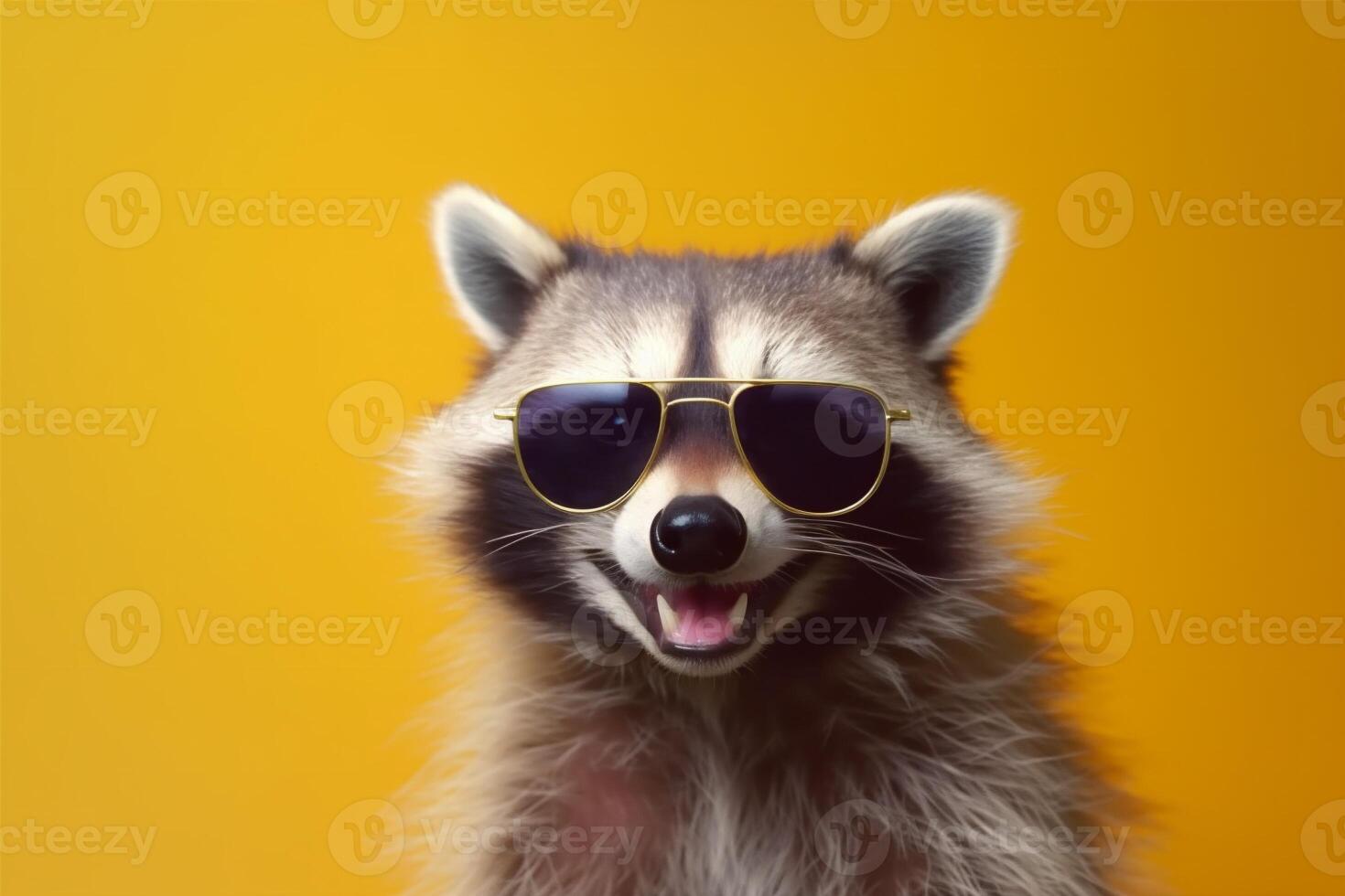 background glasses pet show animal party young music portrait fun raccoon. . photo