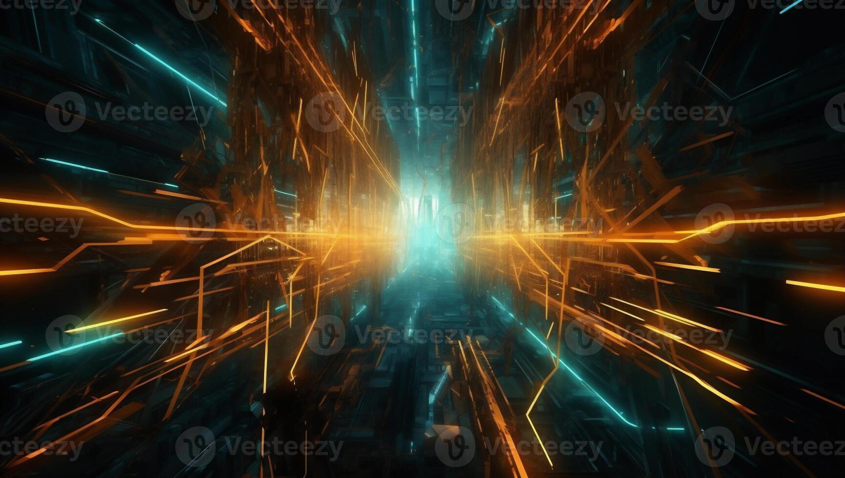 line background motion light yellow design modern blue futuristic abstract technology. . photo