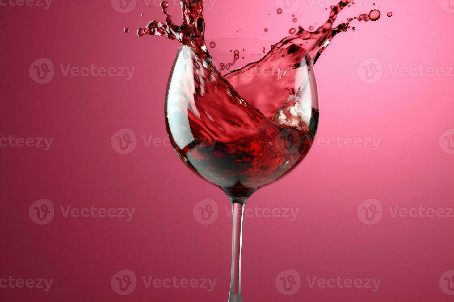 wine glass party gradient alcohol liquid red drink liqueur background closeup. Generative AI. photo