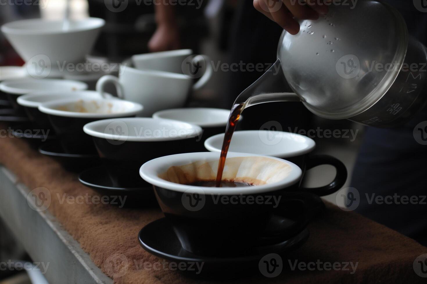 mug cup beverage caffeine drink cafe espresso table breakfast food. . photo