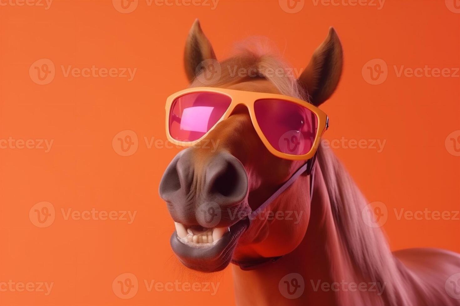 smile pet background animal goggles funny horse portrait sunglasses fun colourful. . photo