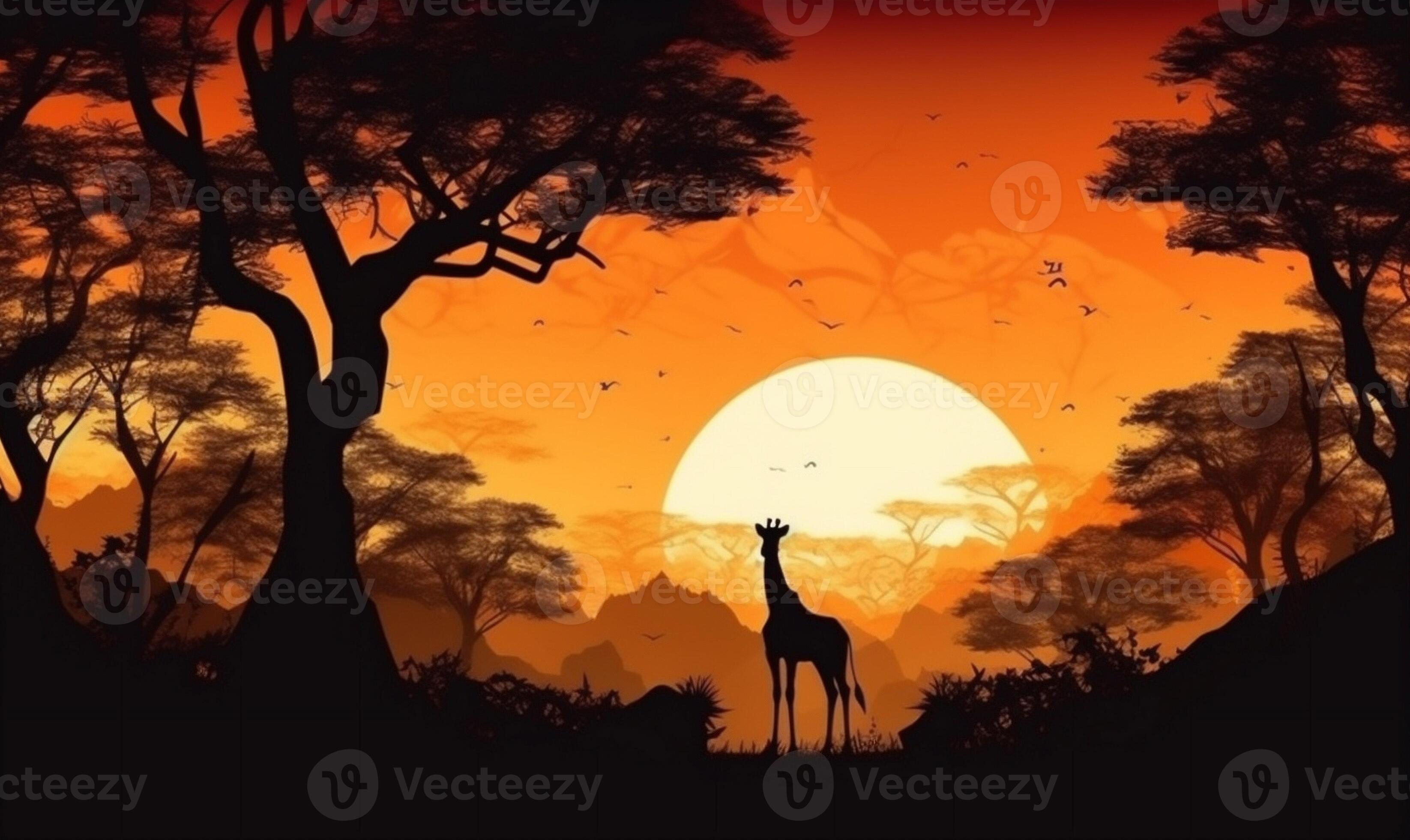 animal silhouette sunset nature wildlife safari africa elephant wild