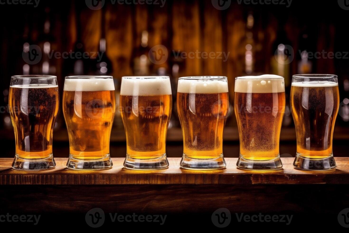 beer foam glass alcohol lager pint pub drink gold beverage. Generative AI. photo