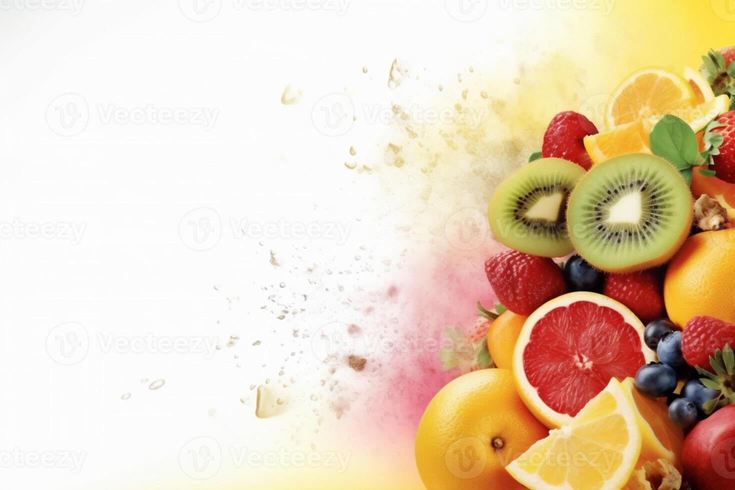 juice food smoke background ice grape banana orange fruit apple hookah. . photo