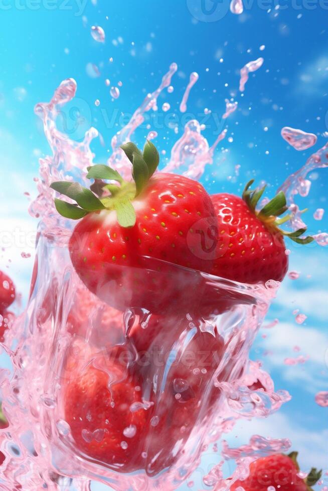 splash healthy water fresh freshness food fruit red blue strawberry