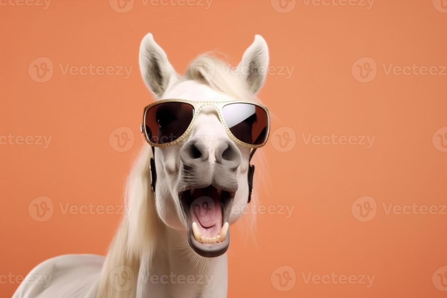 portrait smile background goggles beauty animal horse sunglasses funny colourful fun. . photo