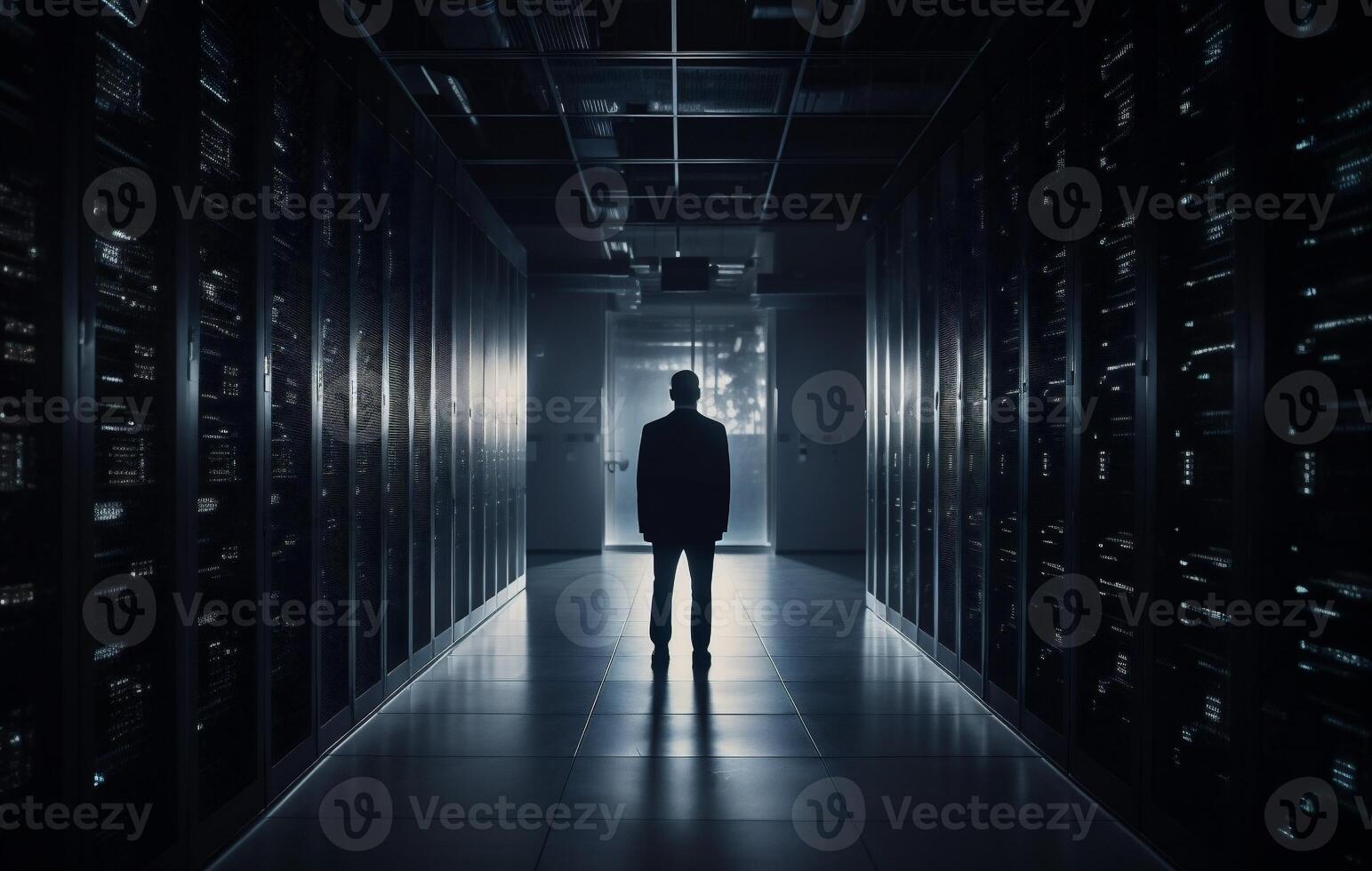 network man center computer data digital system technology connection server storage datum. . photo