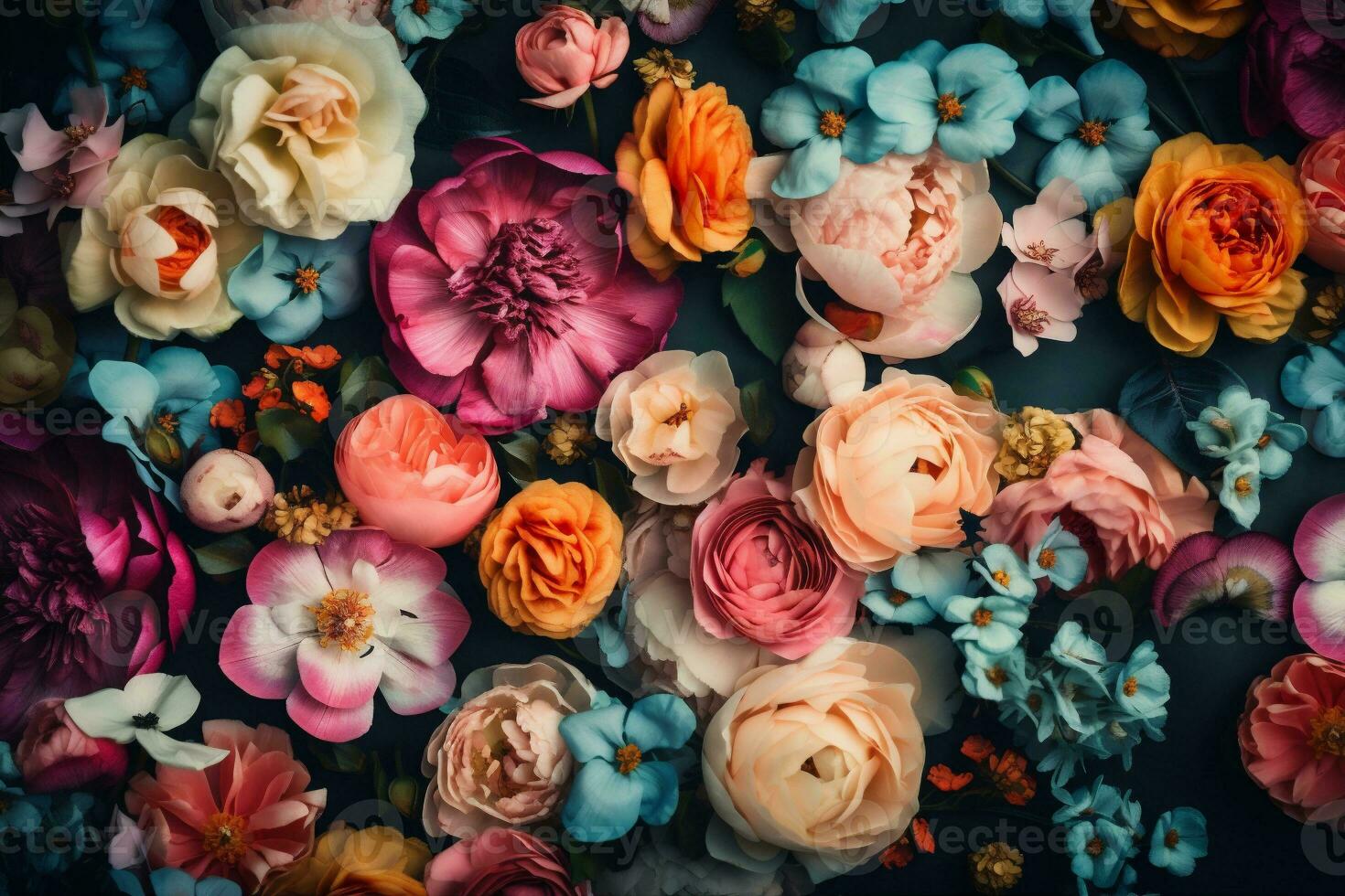 design color blossom valentine watercolor spring pastel background peonies vintage flower. Generative AI. photo