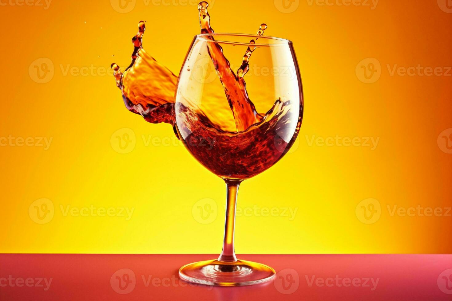 gradient red closeup glass liquid drink background wine merlot party alcohol. Generative AI. photo
