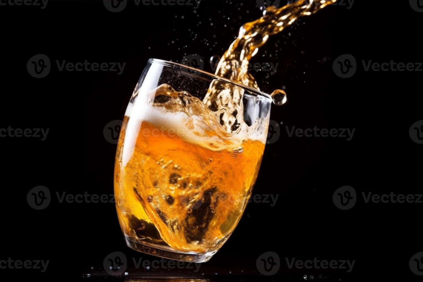 background gradient cool drink bubble glass cold alcohol foam beer splash. . photo