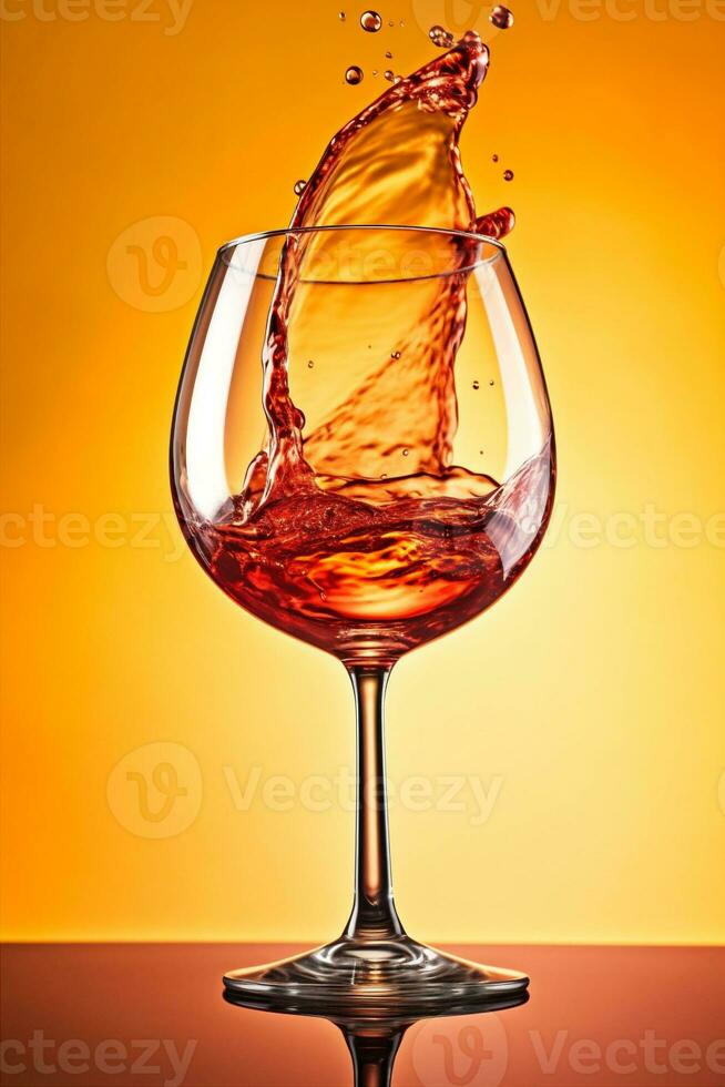 red alcohol background liquid party gradient glass white closeup wine drink. Generative AI. photo