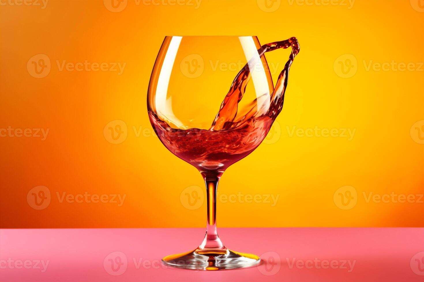 splash closeup party alcohol glass background drink gradient red liquid wine. Generative AI. photo