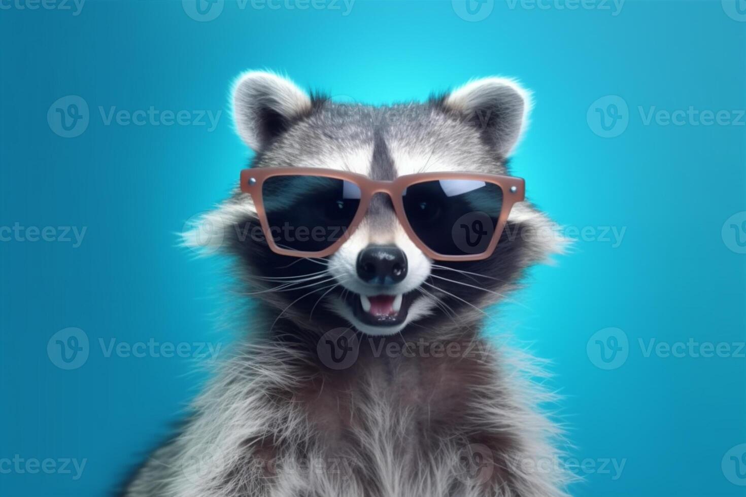 glasses party fun portrait young goggles raccoon animal pet background music. . photo