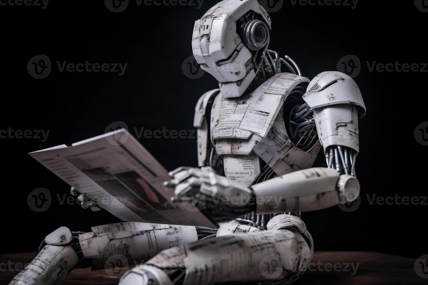 paper hand laptop digital document artificial technology office robot ai. . photo