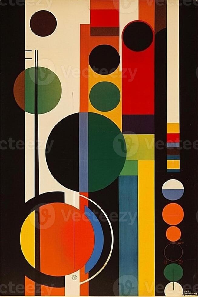 illustration red abstract art design poster retro eye circle vintage. . photo