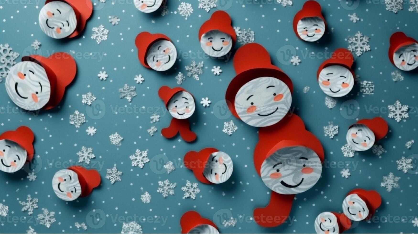 snow christmas winter white blue snowfall new year background snowman season celebration. . photo