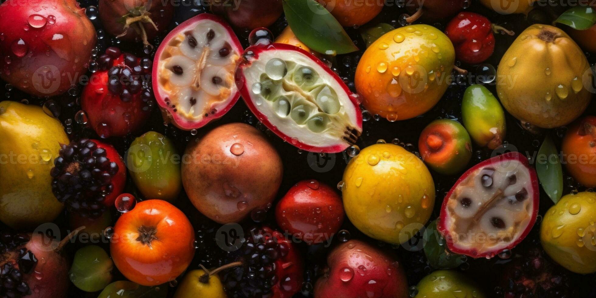 antecedentes agua vitamina comida verde fresa sano limón Fresco soltar fruta. generativo ai. foto