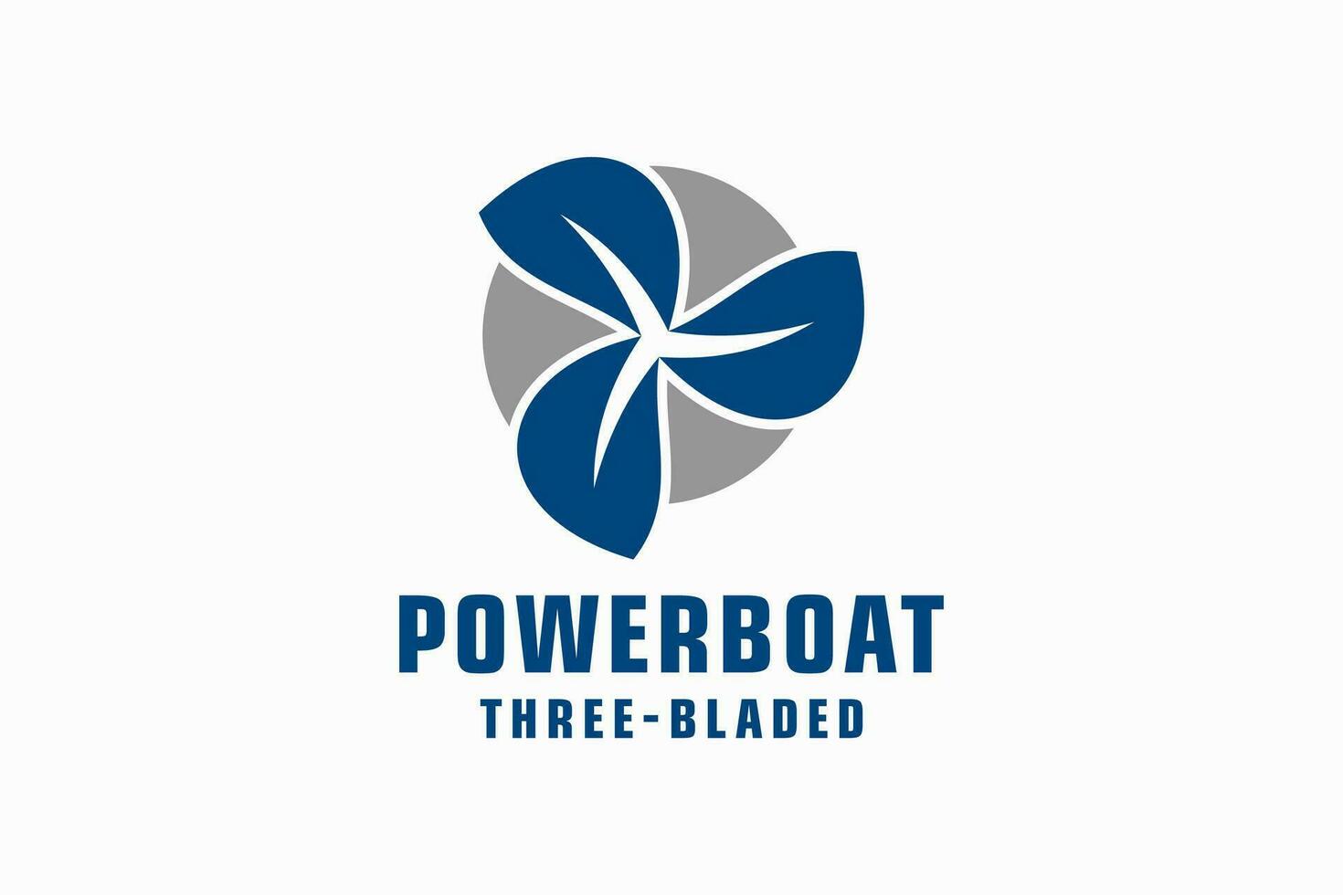 Modern strong dynamic tech logo template. Abstract propeller, three blades, universal vector logotype.