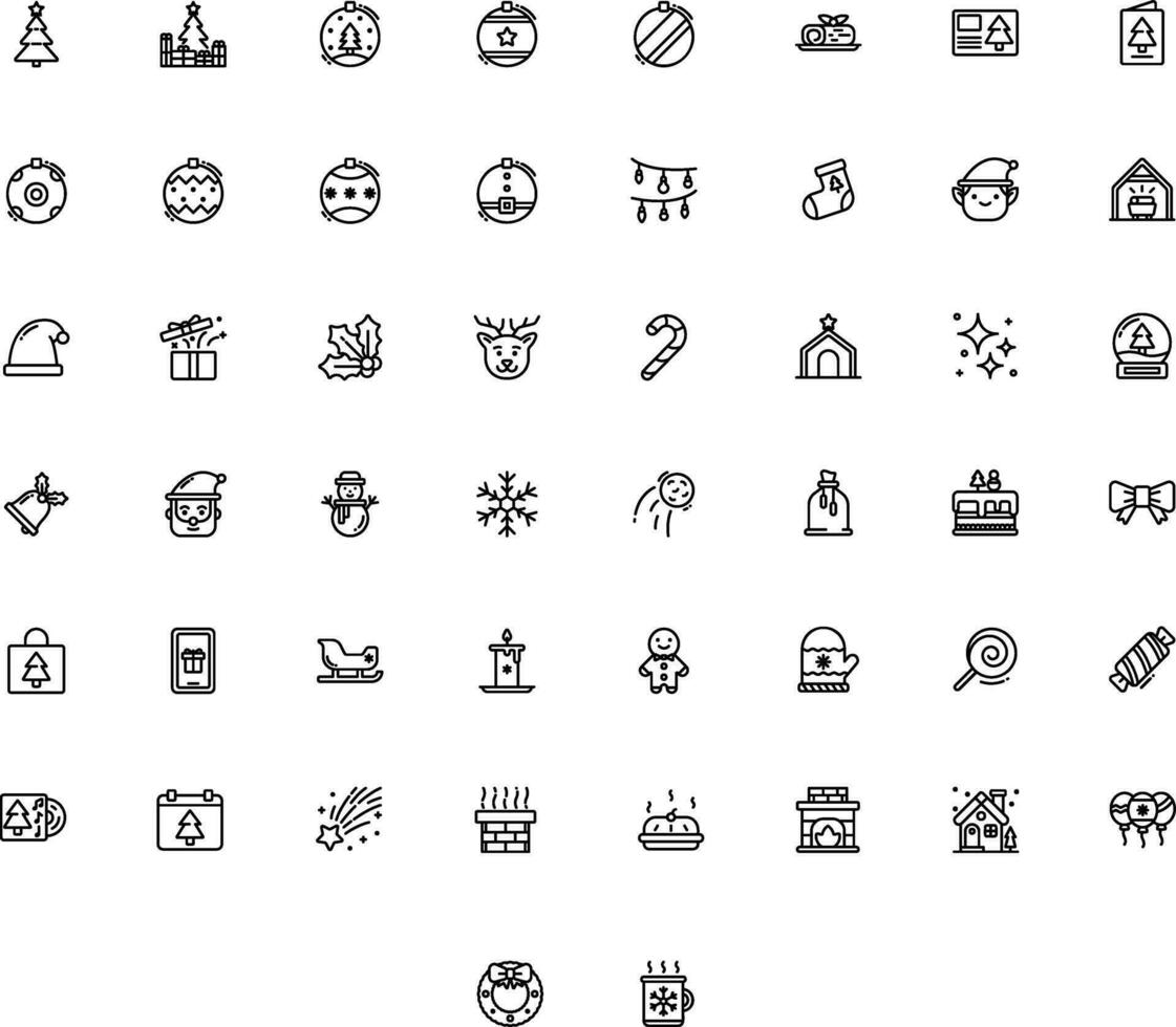 Vector of Christmas Icon Set. Perfect for user interface, new application.
