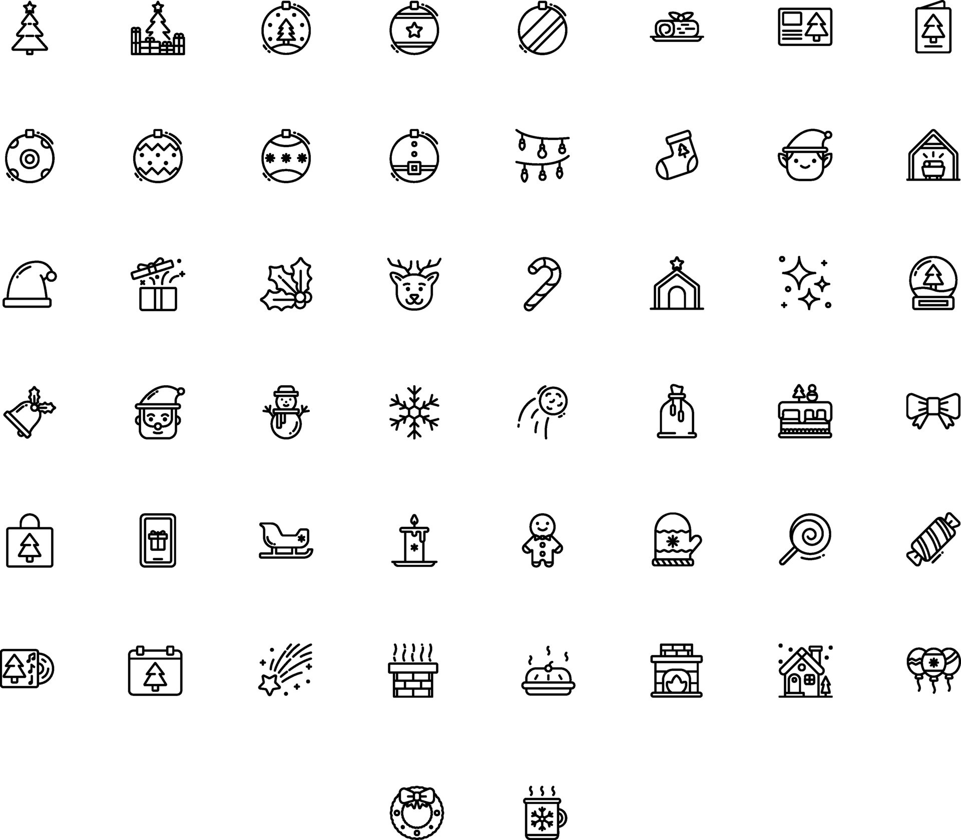 Vector of Christmas Icon Set. Perfect for user interface, new ...