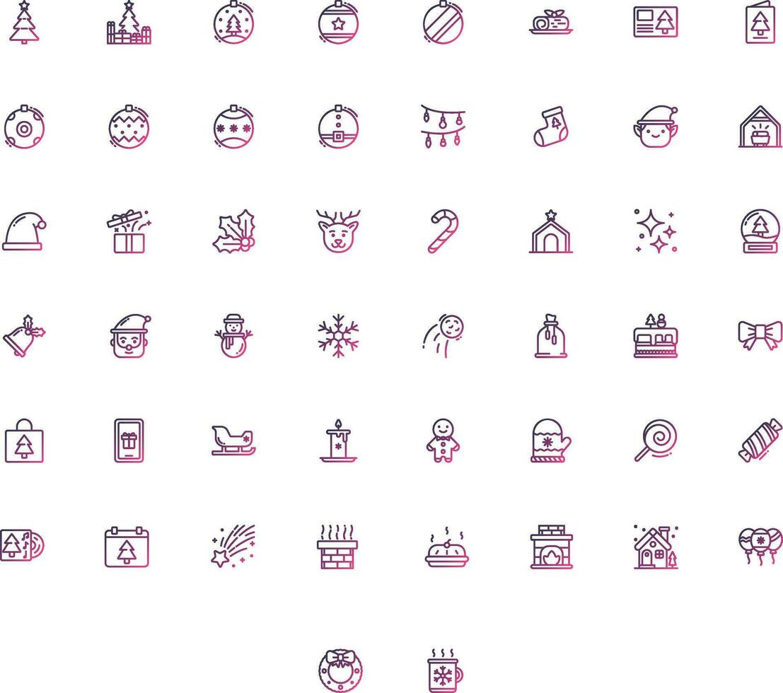 Vector of Christmas Icon Set Gradient. Perfect for user interface, new application.