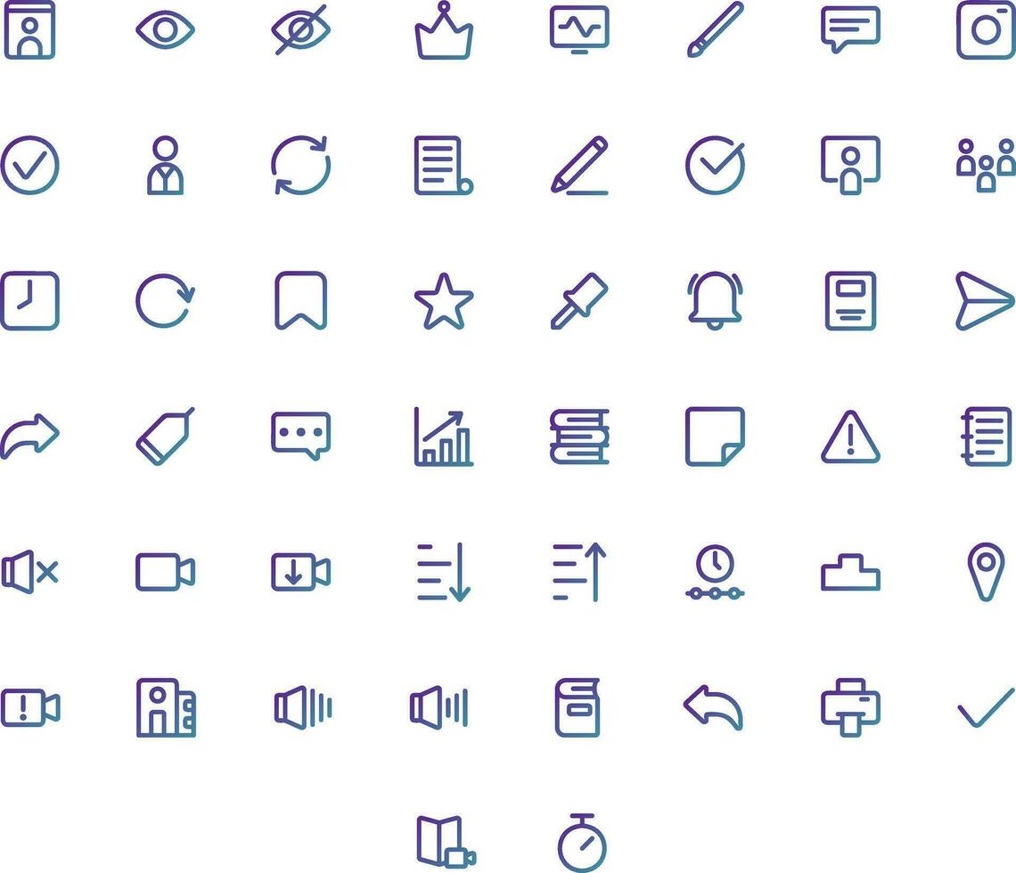 Vector of Education Icon Set Gradient. Perfect for user interface, new application.