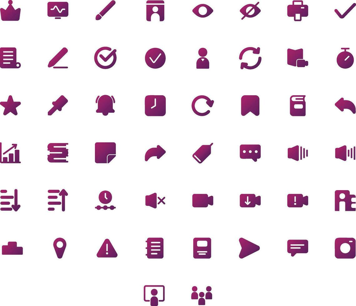 Vector of Education Icon Set Solid Gradient. Perfect for user interface, new application.